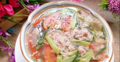 Cách nấu canh sấu thịt bằm rau rút thơm ngon, lạ miệng