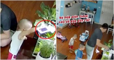 Clip: Bố tá hỏa khi phát hiện con trai lấy điện thoại cho ‘cá ăn’