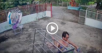 Video: Camera ghi khoảnh khắc giàn phơi đồ ‘đi theo’ chủ nhà