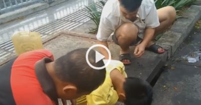 Video: Hai bố con giật cá trê liên tục ở hố ga trên đường phố Sài Gòn