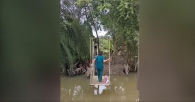 Video: ‘Cáp treo’ độc đáo ở miền Tây giúp qua sông dễ dàng