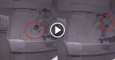 Video: Camera ghi lại cảnh em bé tự chơi một mình khi mẹ đang ngủ say