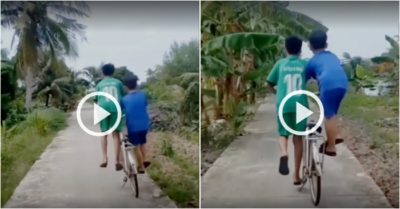 Video: Hai cậu bé đi xe đạp kiểu ‘nhà quê’