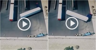 Video: Khoảnh khắc tài xế container ‘lùi chuồng’ hoàn hảo