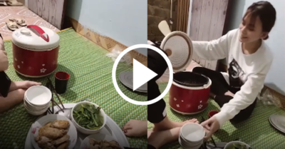 Video: Cả nhà ngồi cười trừ bên nồi cơm quên bật nút