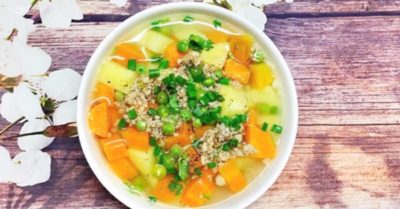 Cách nấu canh khoai tây cà rốt thịt băm thơm ngon, đầy đủ dinh dưỡng tại nhà