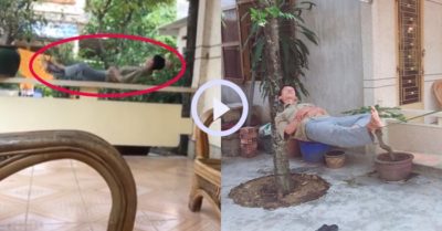 Video: Người đàn ông thảnh thơi nằm ngủ trên sợi dây dù