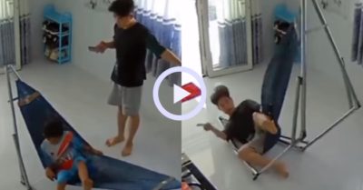Video: Anh trai trả giá vì cướp võng của em