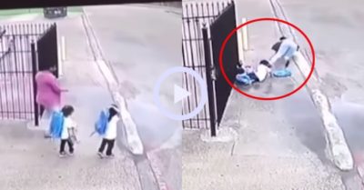 Video: Ba cô trò ngã sõng soài khi nhảy qua vũng nước