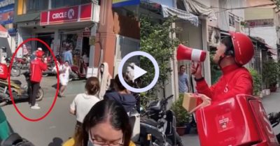 Video: Shipper vác loa gọi khách nhận hàng