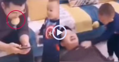 Video: Bố khóc lóc ăn vạ vì bị con trai cướp bánh