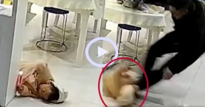 Video: Bố thấy con ngã vội chạy đến đỡ, ngờ đâu đá con té xa hơn