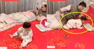 Video: Hai bố con giả vờ ngủ khi mẹ đi vào