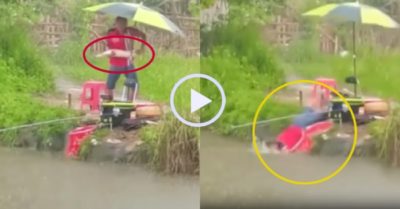 Video: Cần thủ lao xuống nước bắt lại cá to