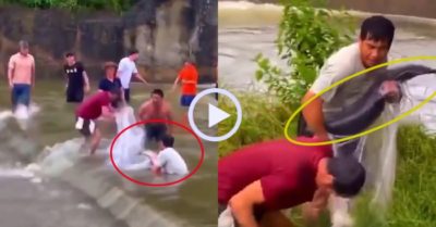 Video: Quăng chài dính cá khủng ở đập nước