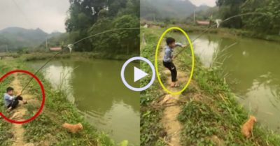 Video: Cần thủ nhí đánh vật với ‘cá khủng’