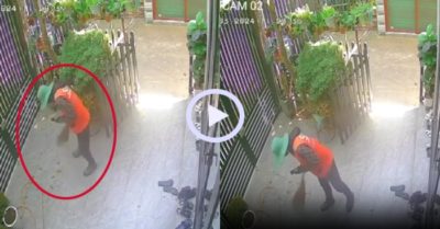 Video: Anh Shipper tiện tay quét sân cho khách