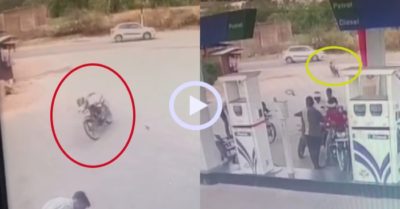Video: Xe máy không người lái bất ngờ ghé thăm cây xăng