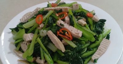 Rau cải xanh xào giò lụa – Lý Hà