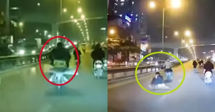 Video: Khoảnh khắc nam thanh niên ngồi sau xe máy rơi xuống đường