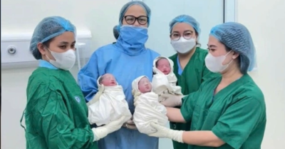 Kỳ diệu ba bé trai chào đời từ ca sinh ba tự nhiên hiếm gặp tại Hải Phòng