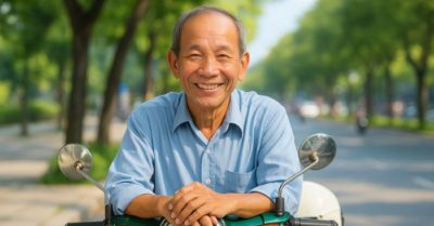 Người chạy xe ôm già giữa dòng đời hối hả