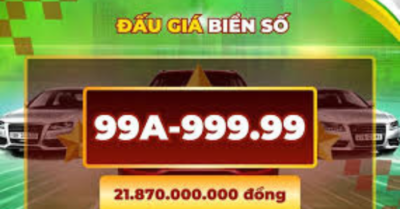 Biển số 99A-999.99 trúng đấu giá gần 22 tỷ đồng: Một kỉ lục mới