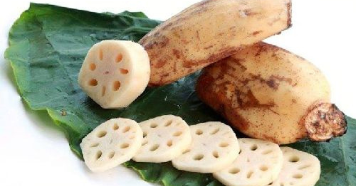 Lá hẹ và ngó sen