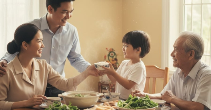 5 hành vi của con trong bữa cơm cha mẹ cần chú ý