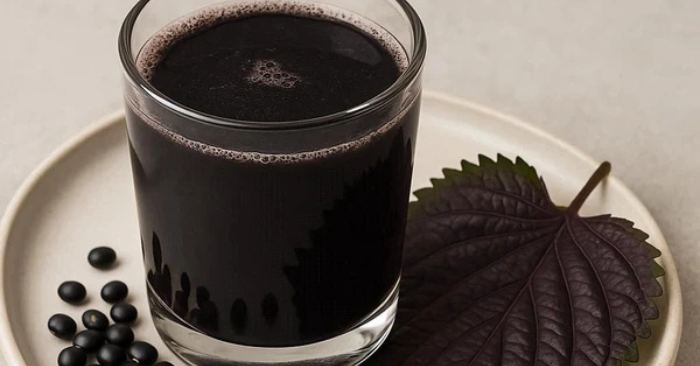 Nước tía tô đậu đen thải độc gan, bổ thậ