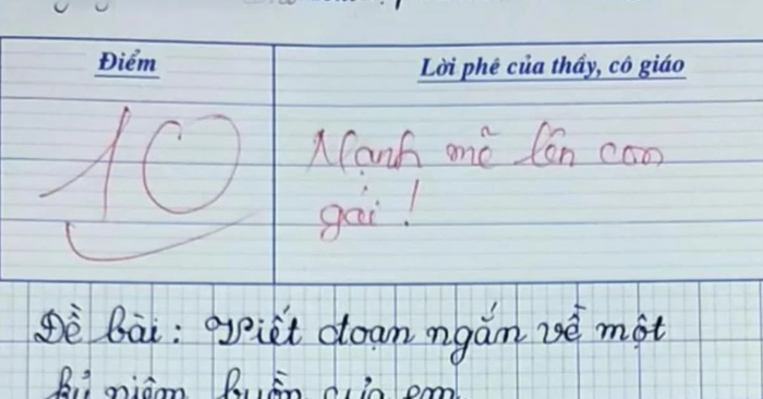 Bài văn mẹ đi lấy chồng khiến cô giáo nghẹn ngào