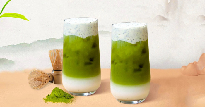 Cách làm matcha latte thạch trà xanh