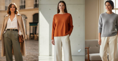 Phụ nữ Pháp mặc quần ống rộng với 5 kiểu áo đơn giản mà thanh lịch