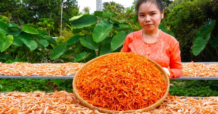 Đặc sản tôm khô móng chim Cà Mau hút khách Tết
