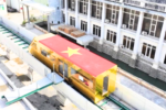 Tàu điện dát vàng chạy thử nghiệm tại Hà Nội