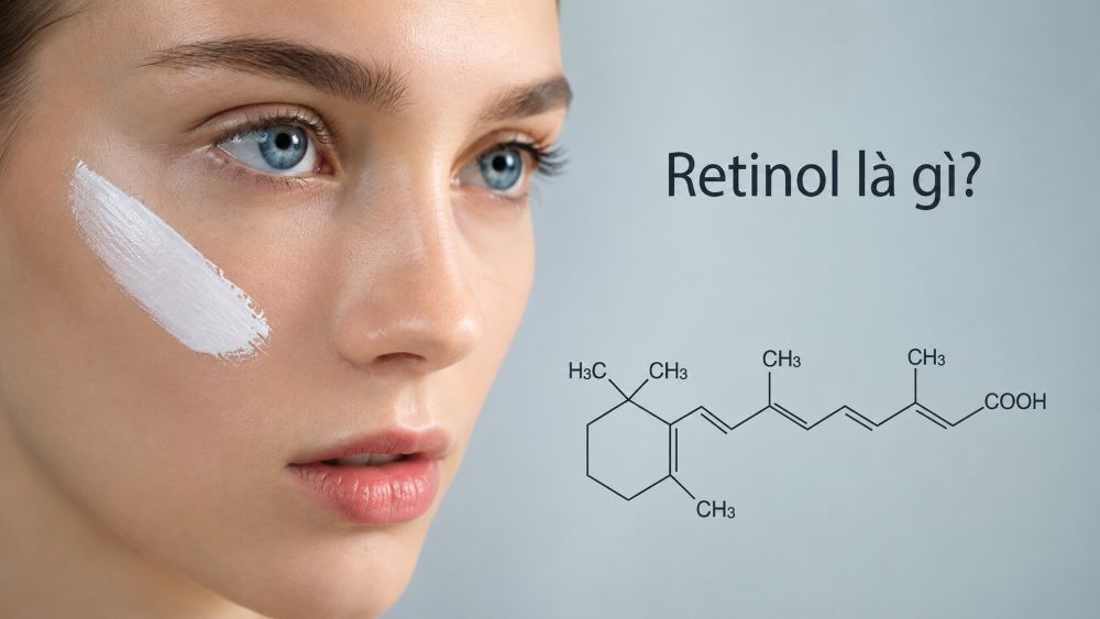 Retinol là dẫn xuất vitamin A được dùng trong chăm sóc da, hỗ trợ giảm nếp nhăn, cải thiện sắc tố và làm chậm dấu hiệu lão hóa.