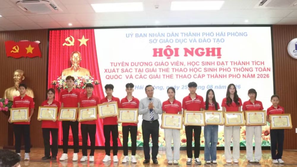 Sở GD&ĐT Hải Phòng biểu dương giáo viên, học sinh đạt thành tích cao tại Giải thể thao học sinh phổ thông toàn quốc năm 2026.