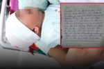 Bé trai hơn một tháng tuổi bỏ rơi bên cổng làng cùng thư tay của mẹ